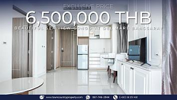 🌅 Del Mare Bangsaray pattaya – Luxury Beachfront Condo for Sale | Corner Sea View Unit on High Floor